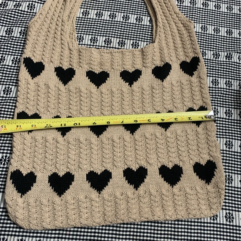 Elegant Heart Patterned Women's Tote Bag - Picture 3 of 4